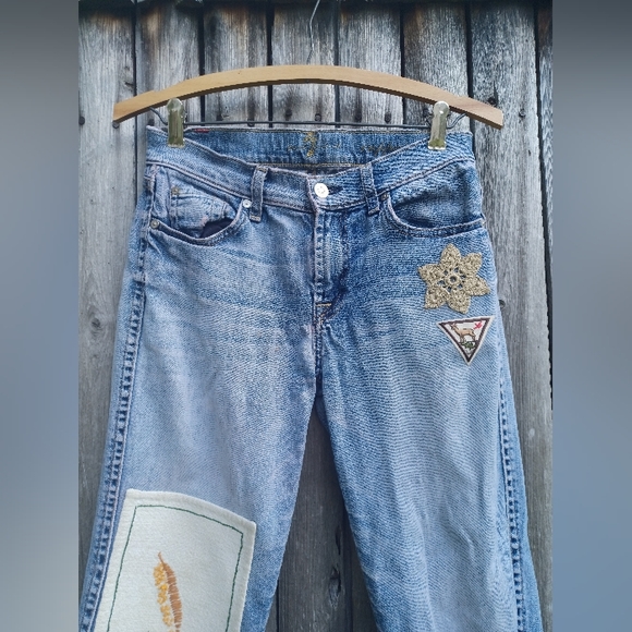 ❤️7 for All Mankind vintage custom embroidered patch jeans - size 25❤️ (#3) - Picture 6 of 13